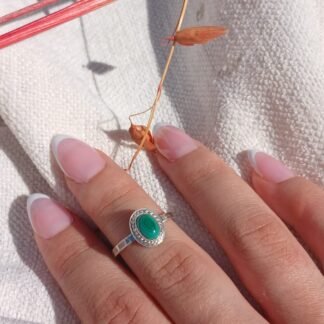 Anillo Estambul con Malaquita