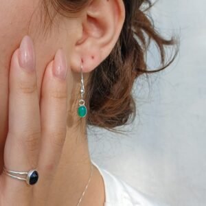 Aros Sahara con agata verde
